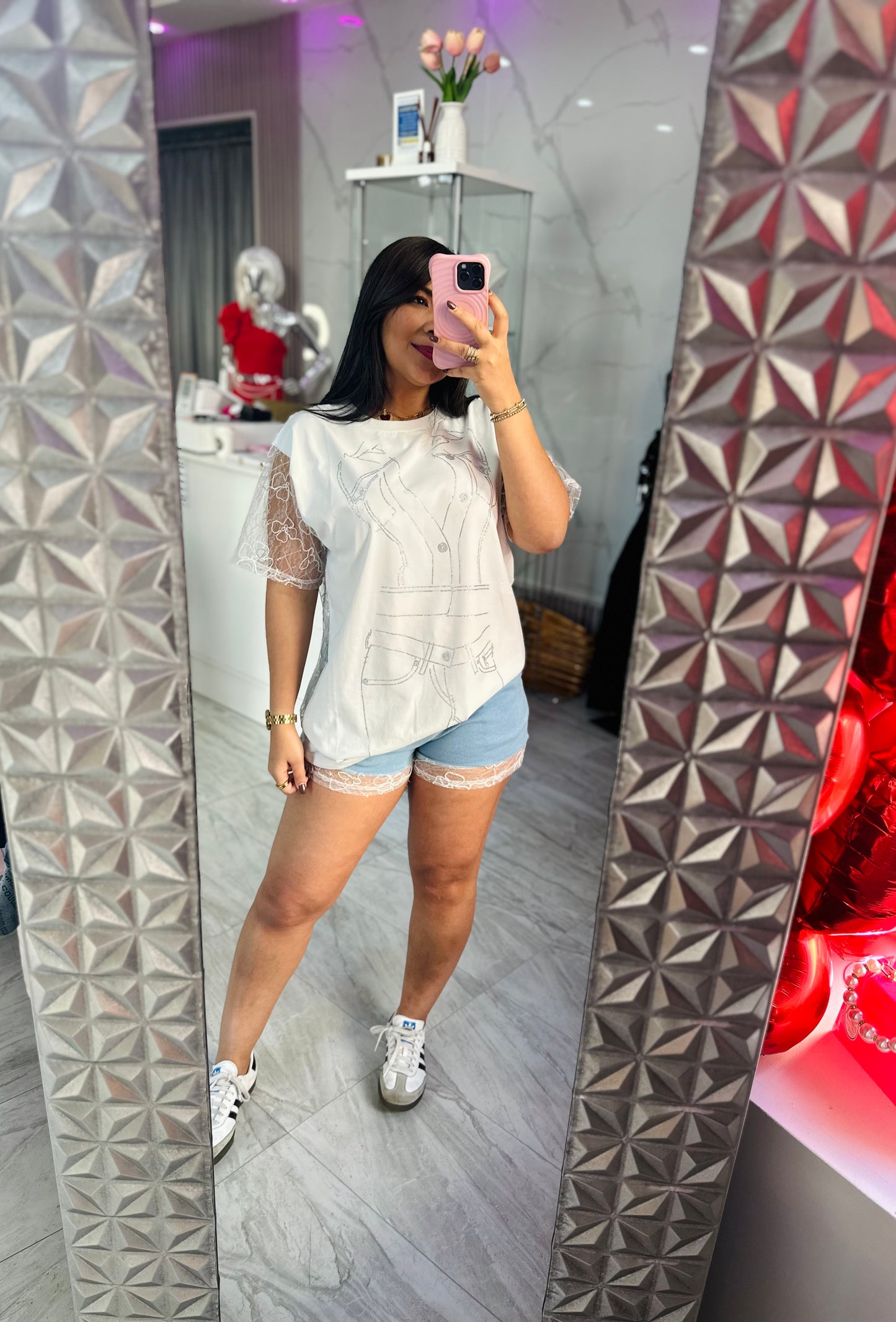 LACE TOP/ LACE SHORT