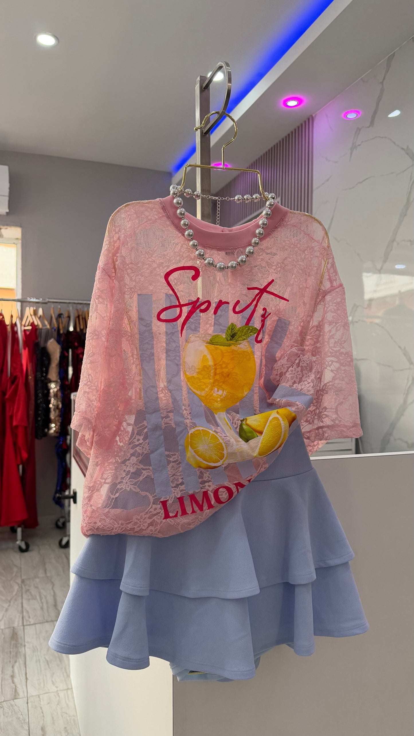 LEMONCELLO PINK LACE TOP
