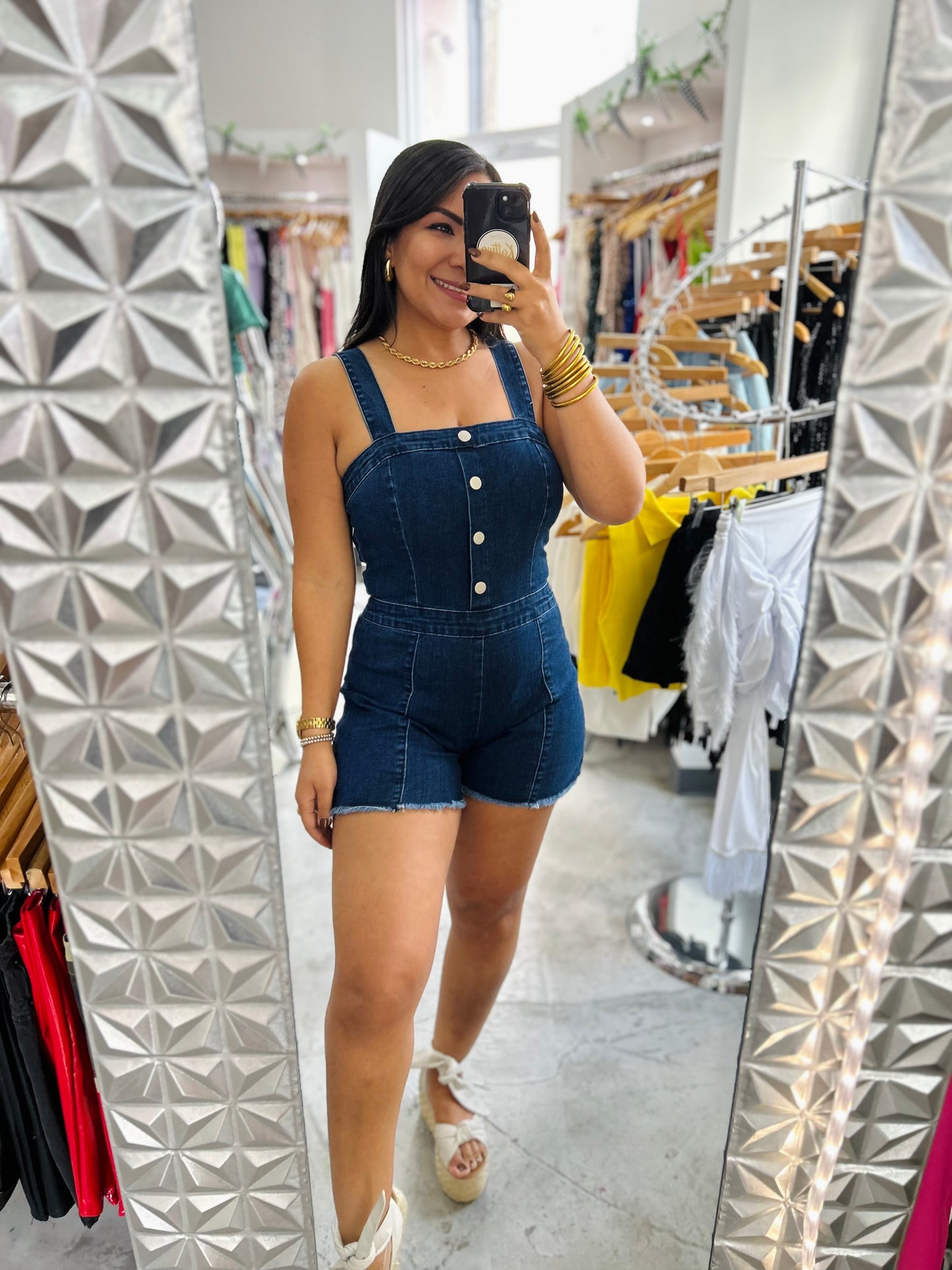 BABIE DENIM ROMPER