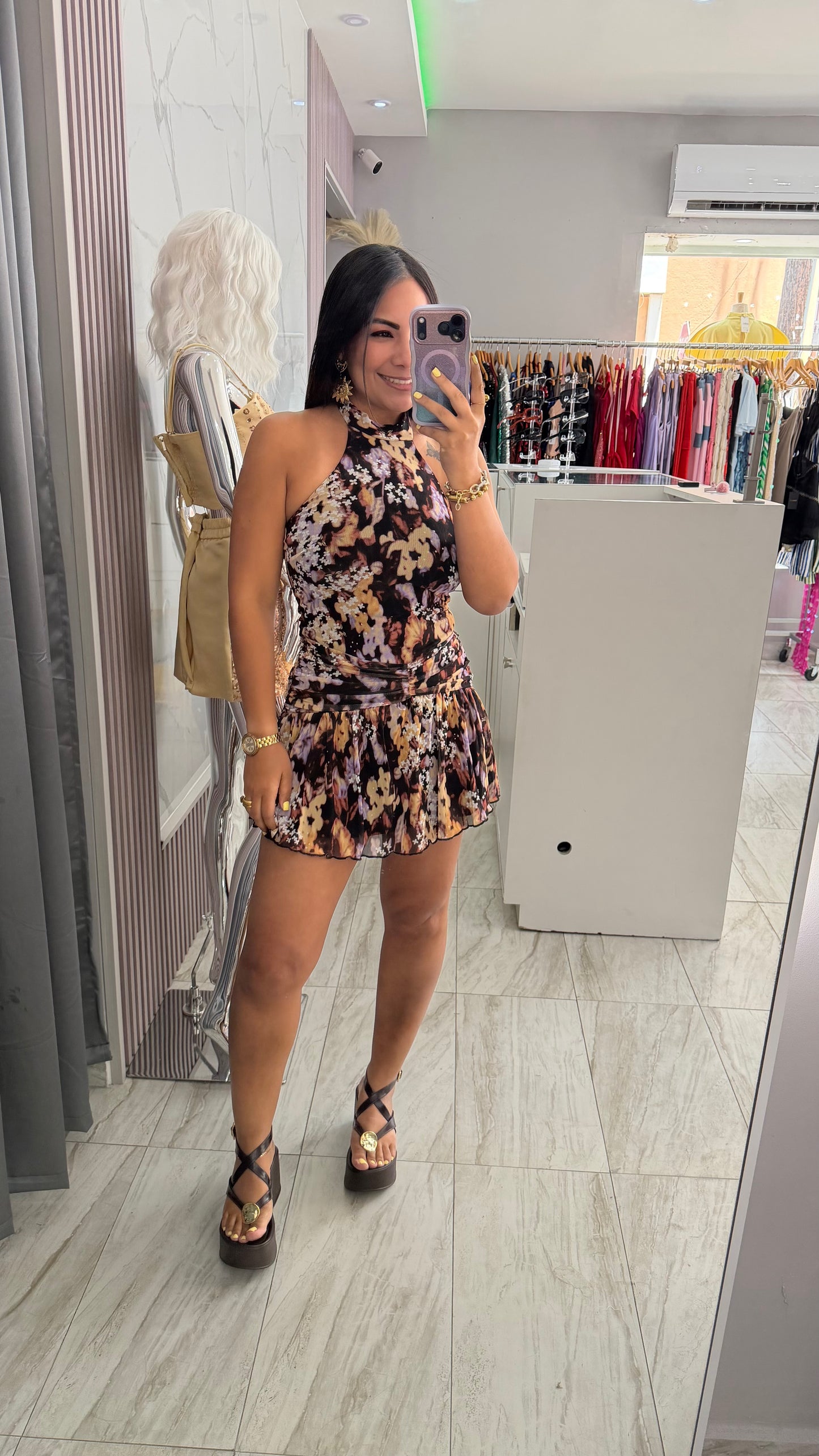 FLORAL MINI DRESS