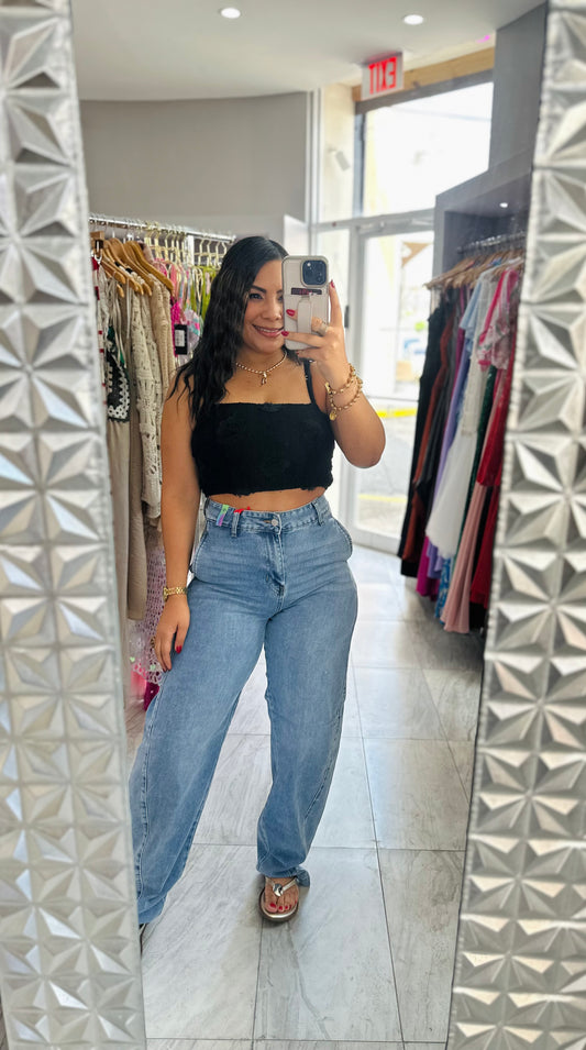 CROCHET BLACK TOP