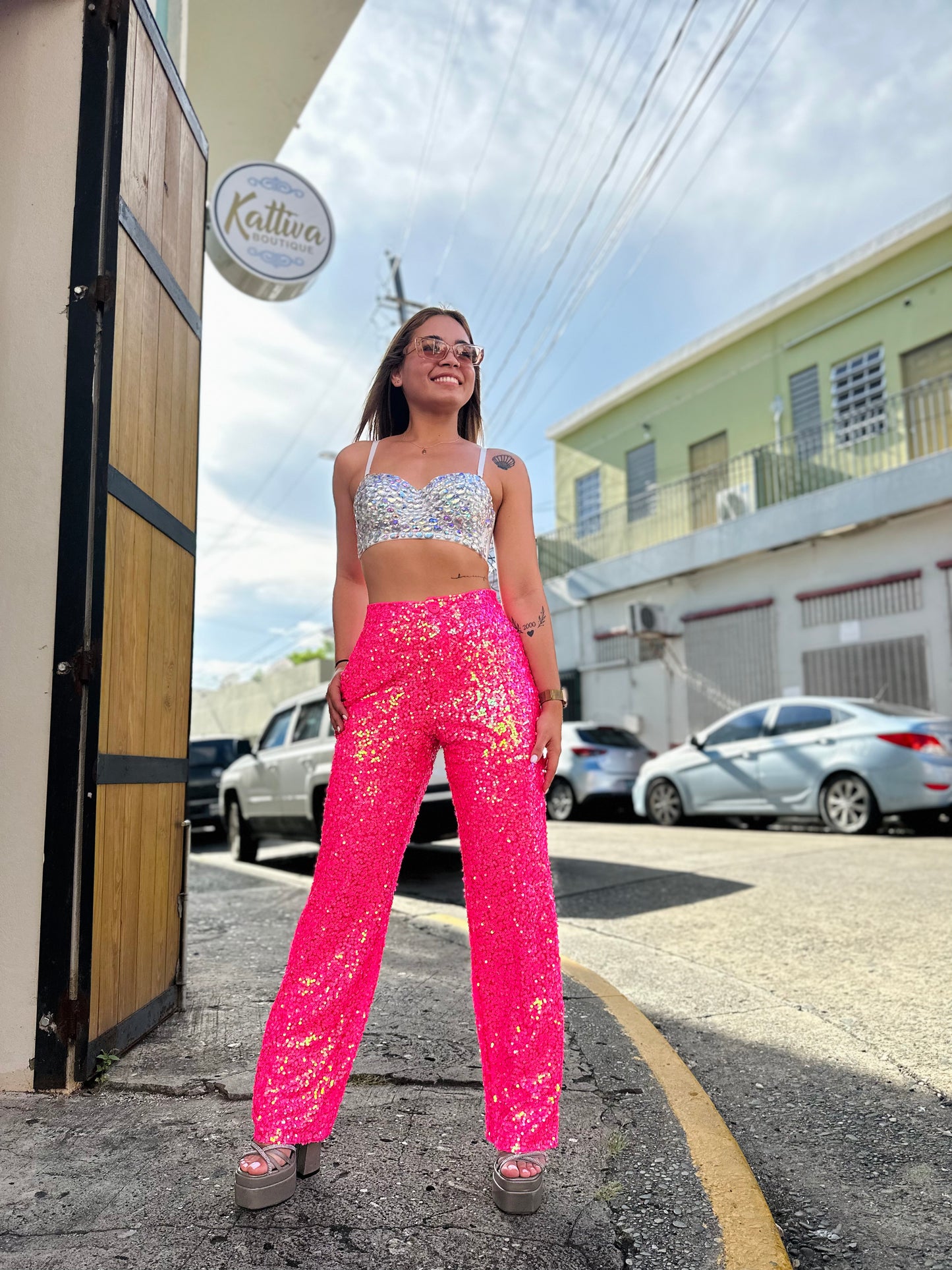 PINK SEQUIN BARBIE PANT