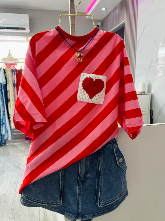 RED STRIPLE HEART