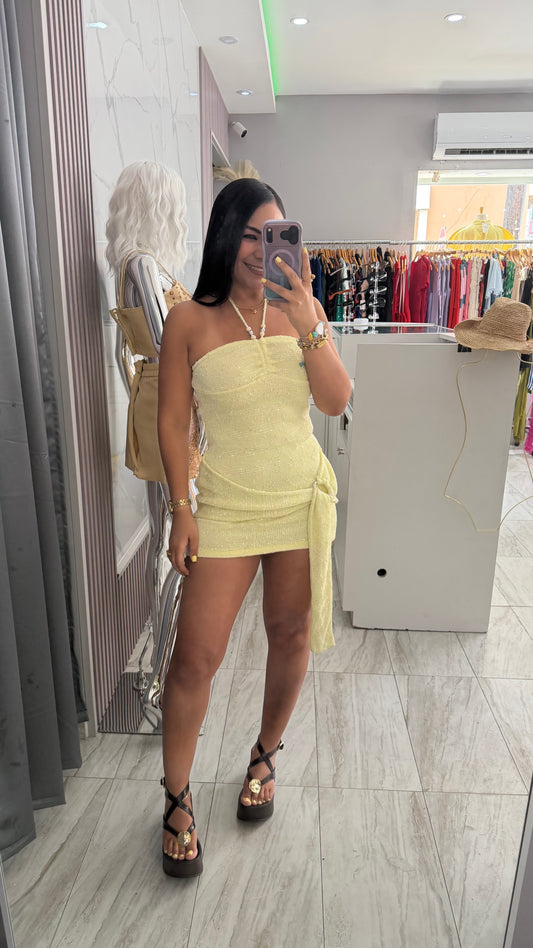 BUTTER YELLOW MINI DRESS