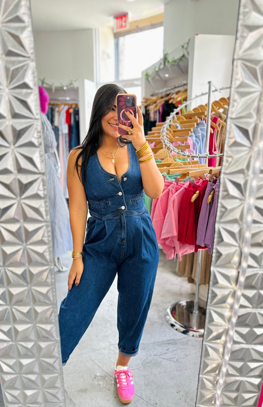 VEST DENIM JUMPSUIT