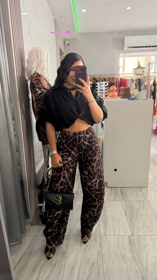 LEOPARD PANTS (BROWN)