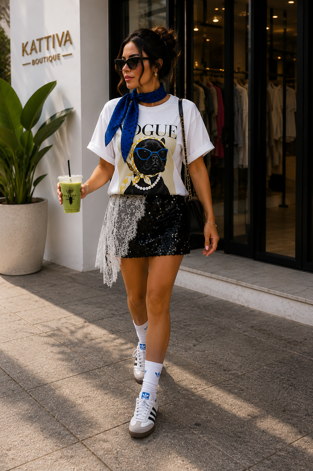 BLACK SEQUIN SKIRT