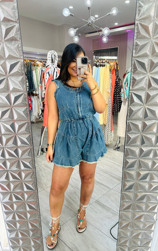 DENIM ROMPER