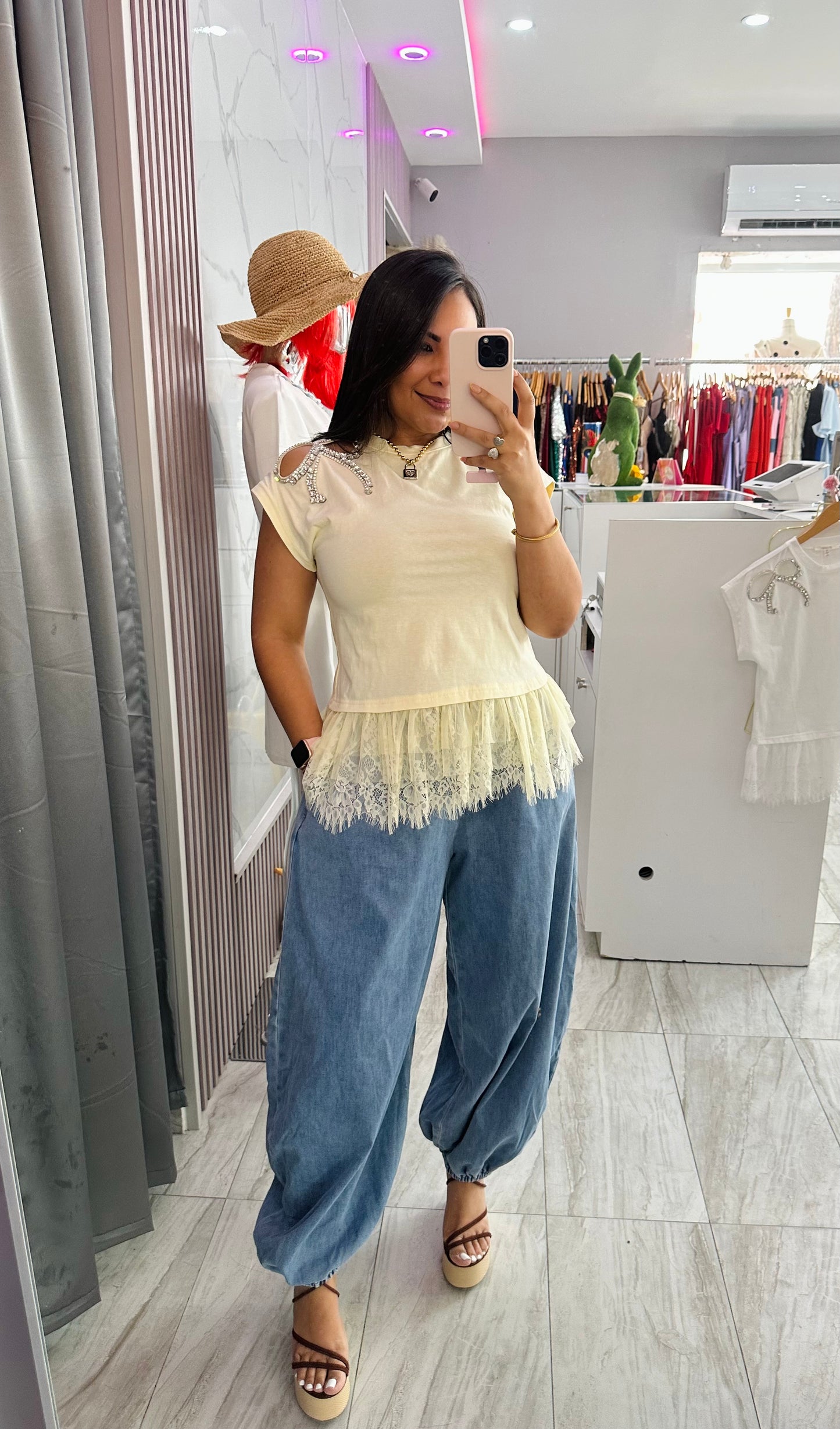 YELLOW ASIMETRIC TOP