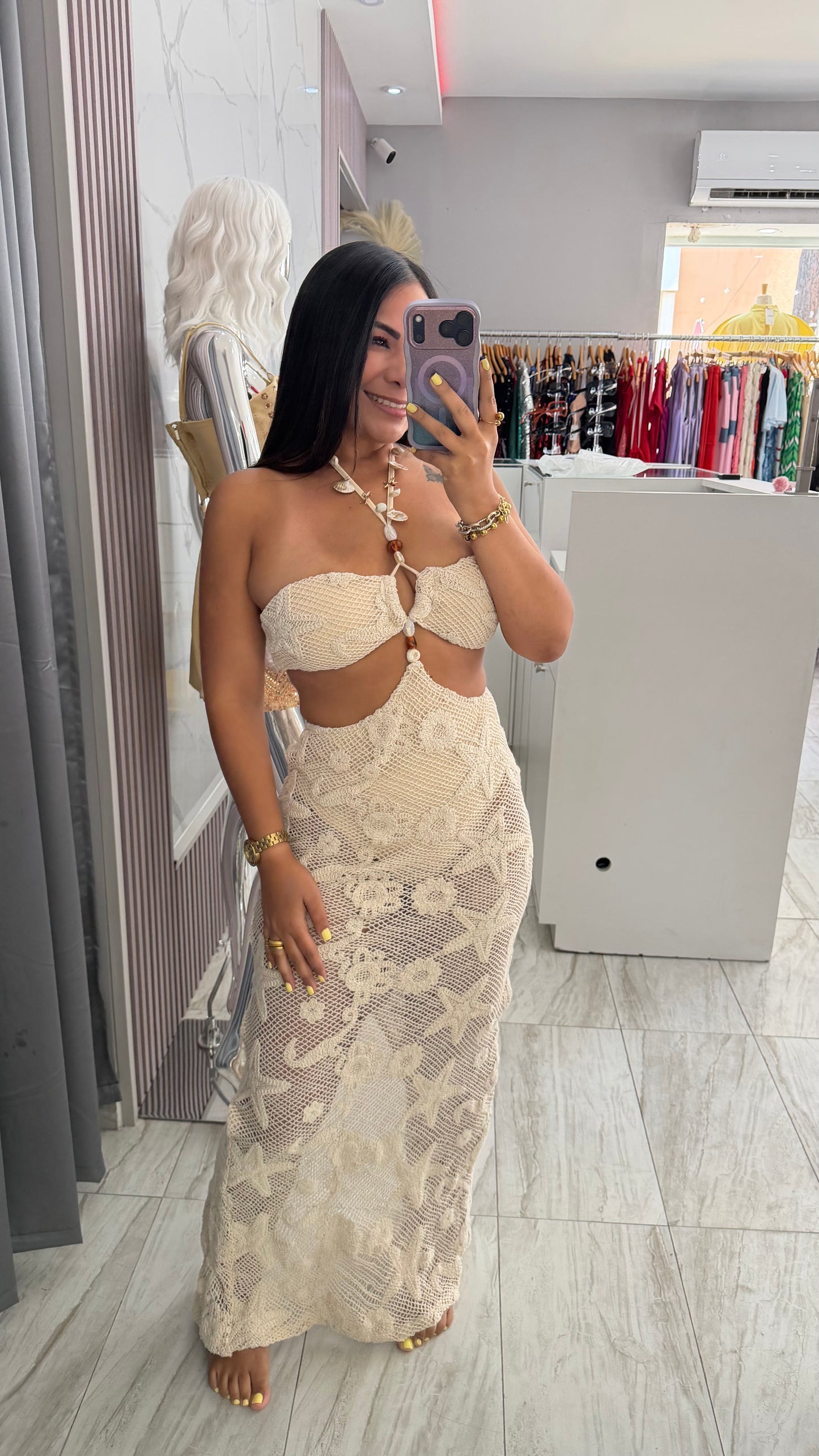 SANTORINI CROCHET DRESS