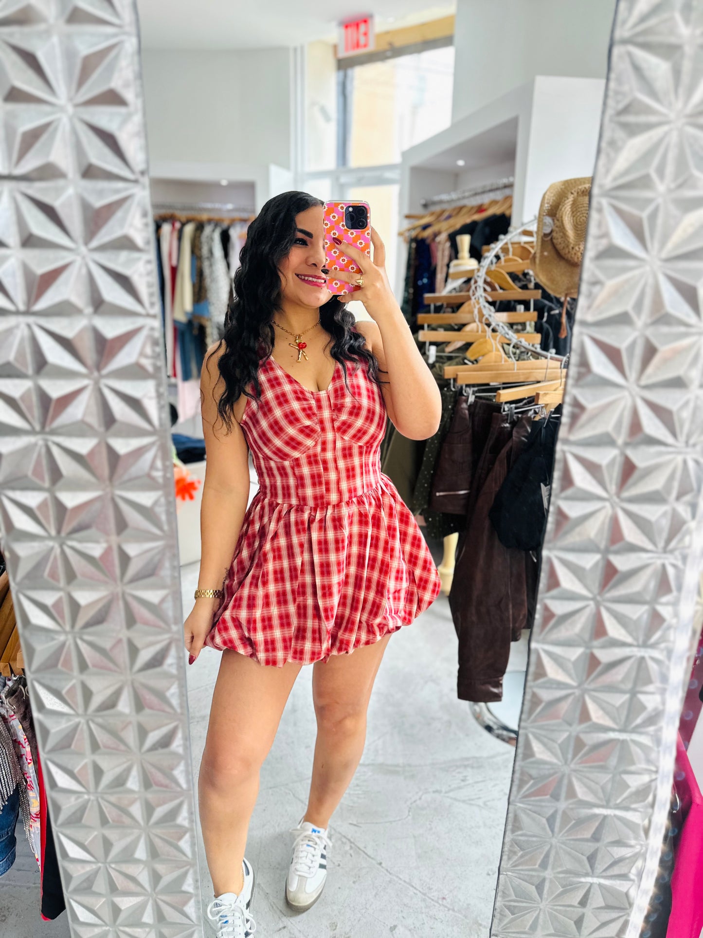 GINGHAM BUBBLE DRESS