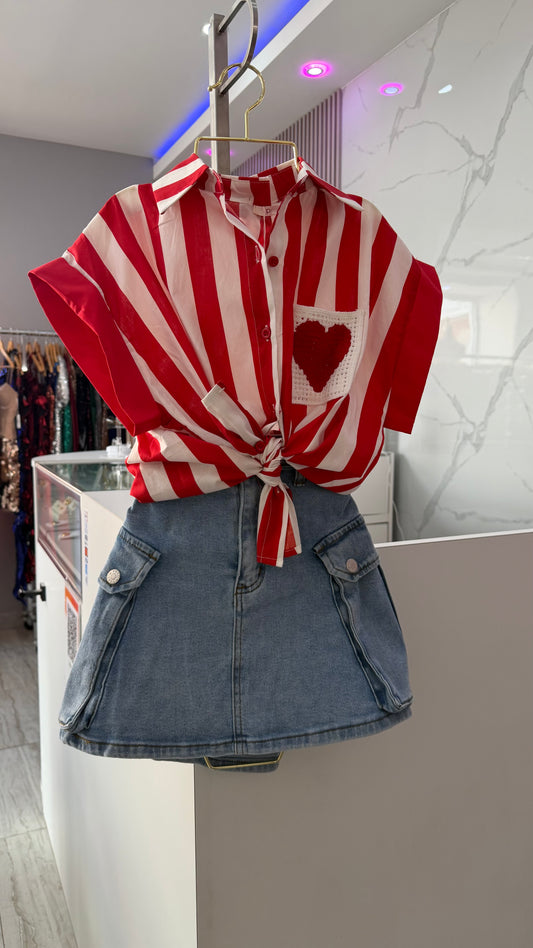 VIBRANT DENIM SKIRT