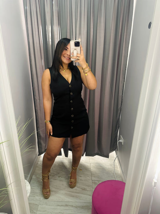 BLACK VEST DRESS