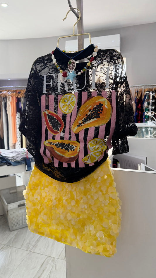 PAPAYA FRUIT LACE TOP
