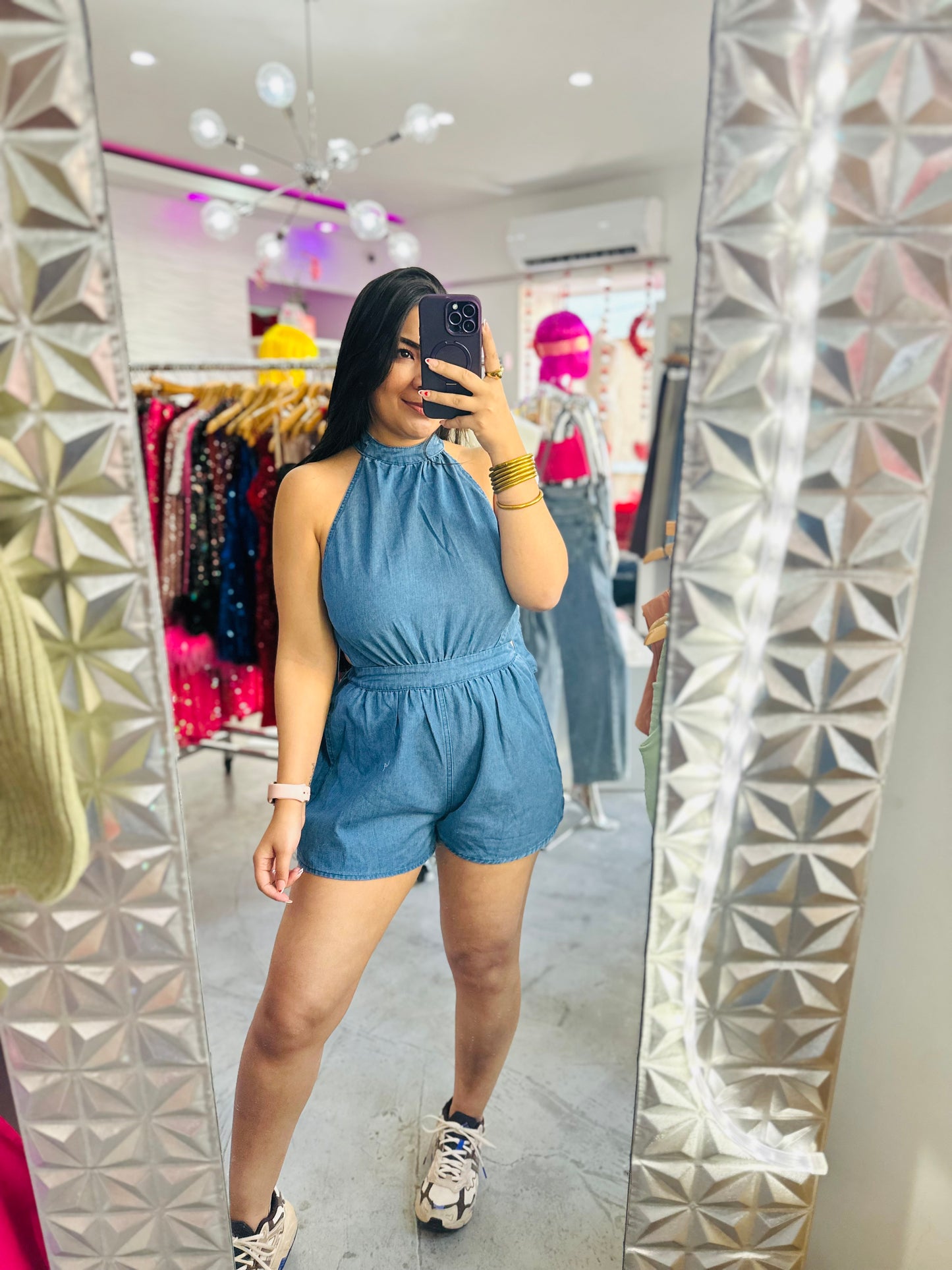 ANA DENIM ROMPER