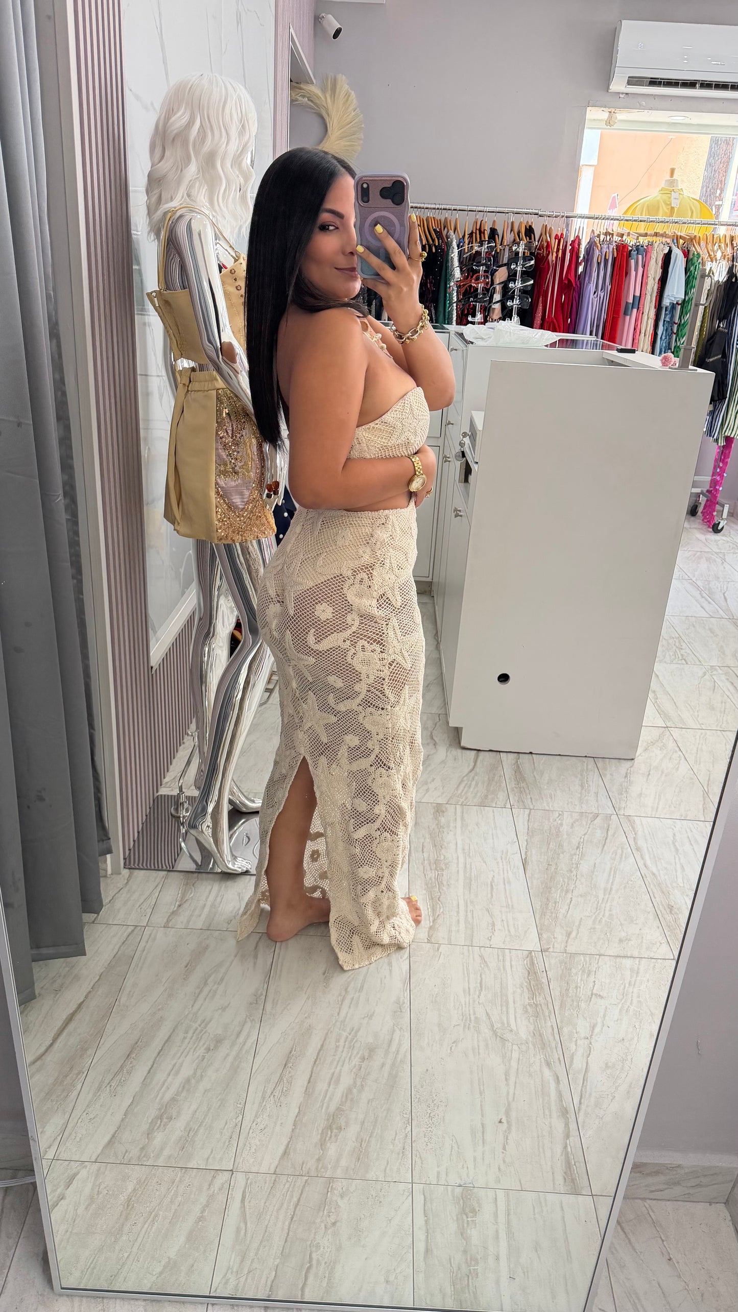 SANTORINI CROCHET DRESS