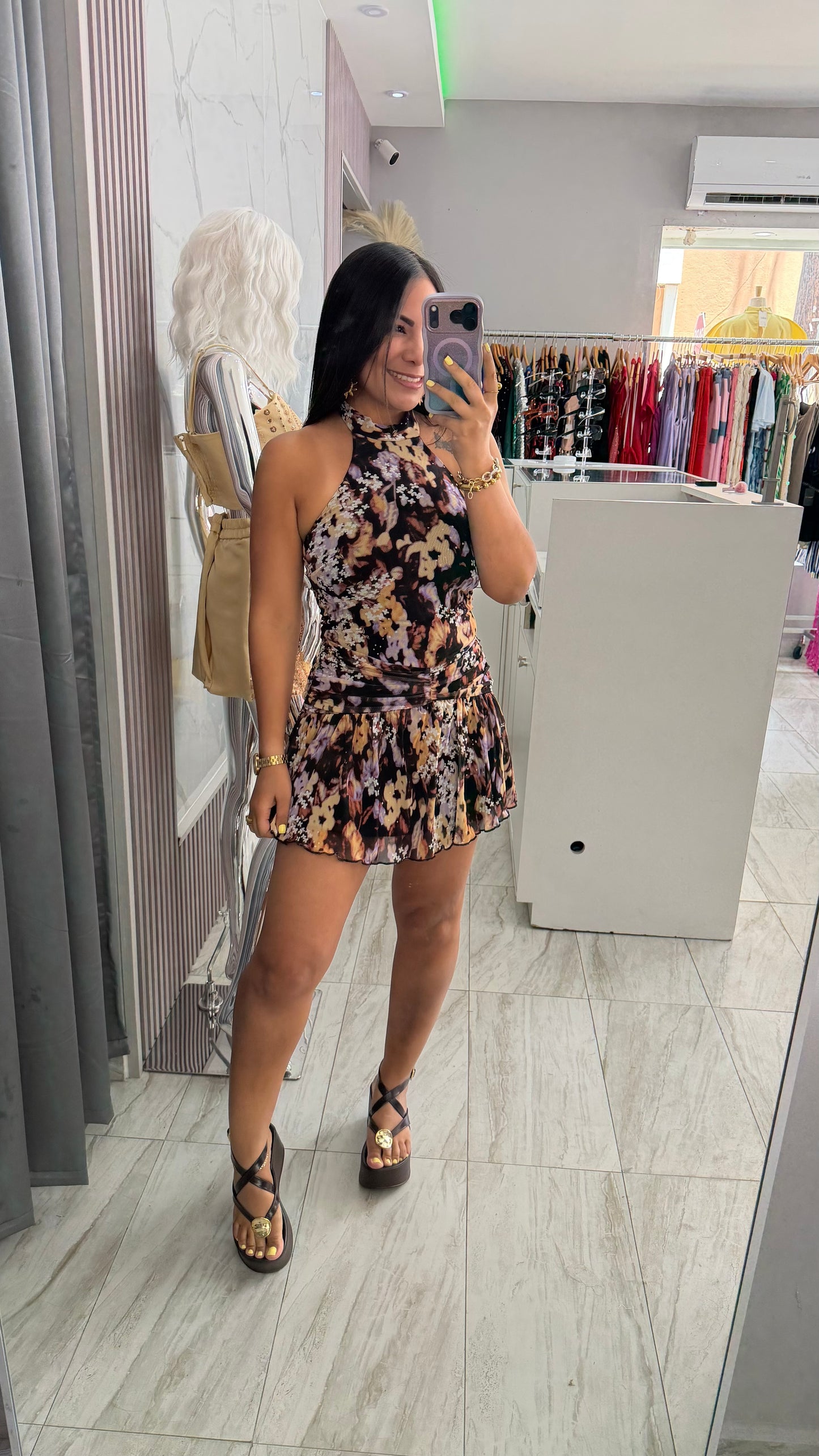 FLORAL MINI DRESS