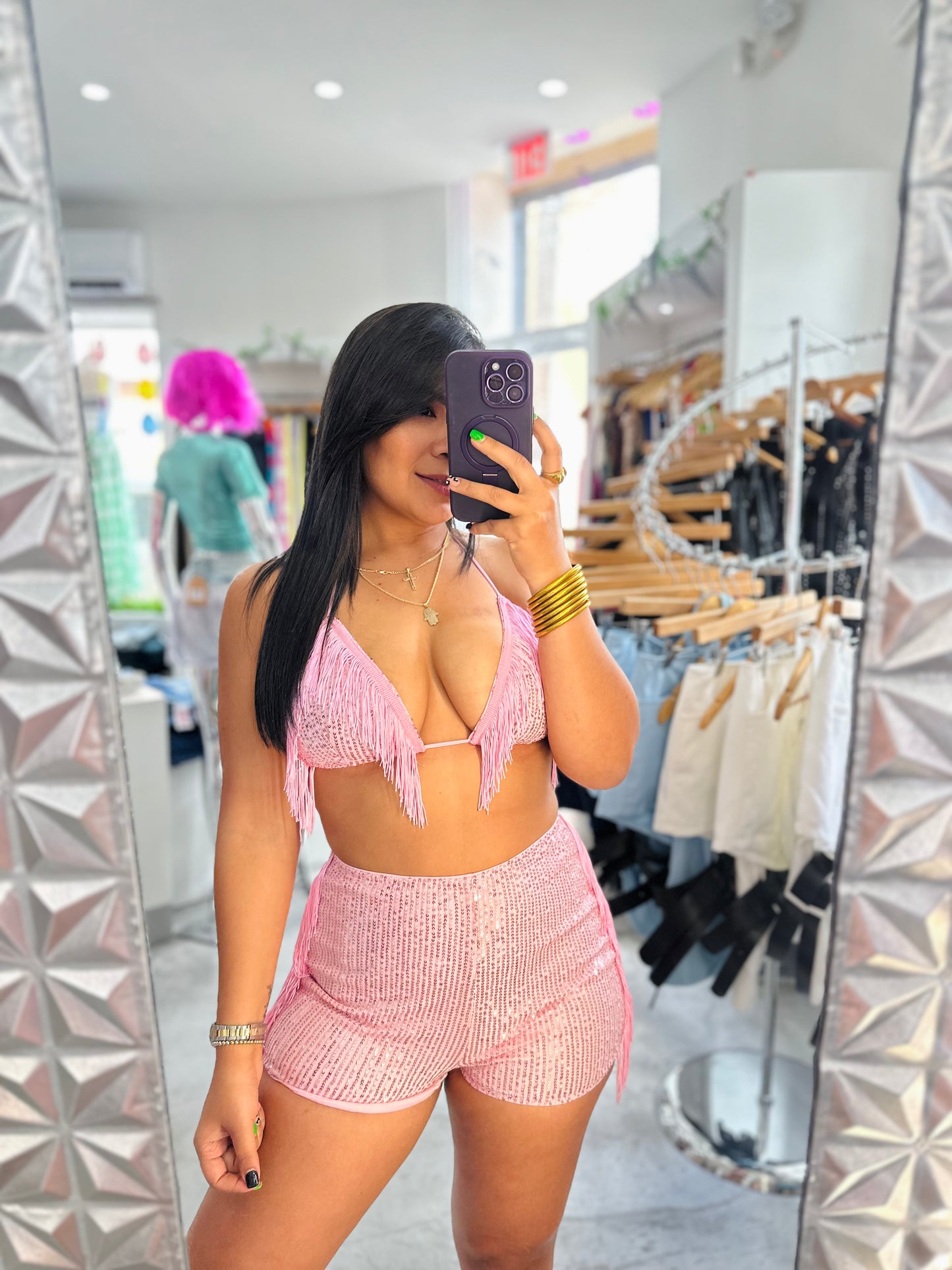 SOL MARIA PINK SHORT SET