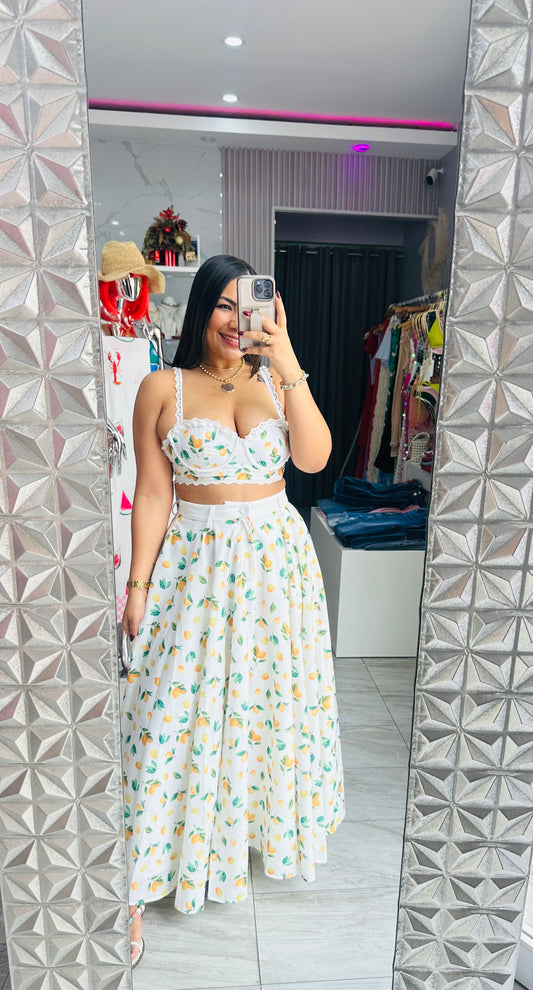 LIME SKIRT SET