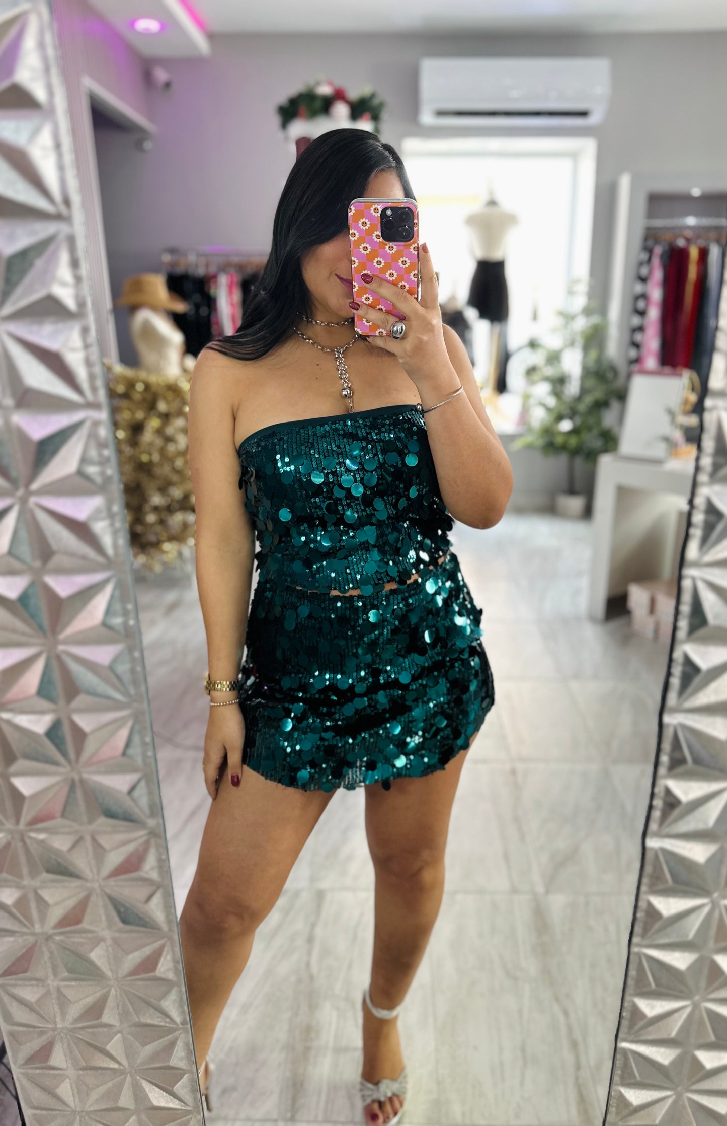 SEQUIN TEAL SET