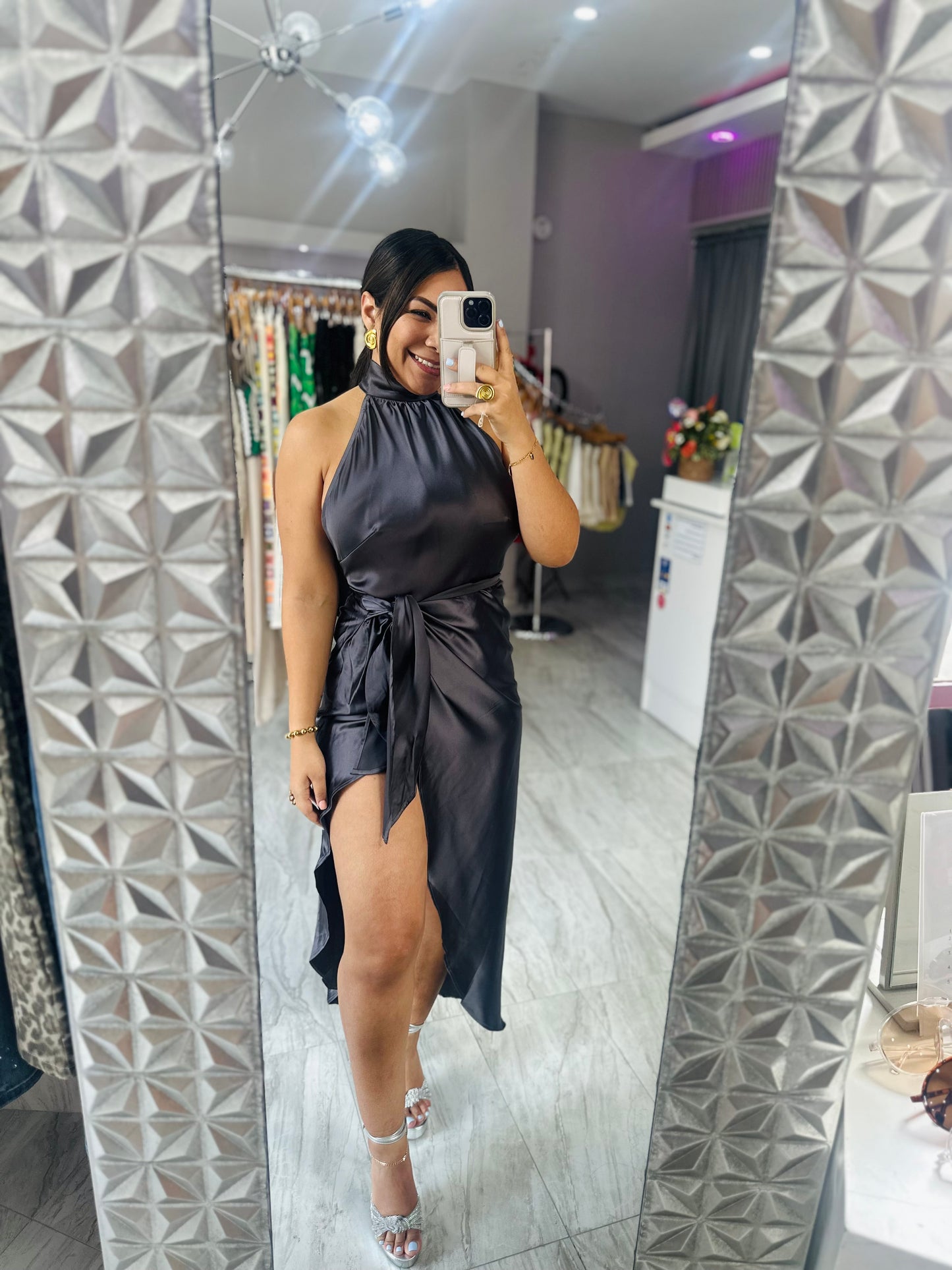 WRAP AROUND BLACK DRESS