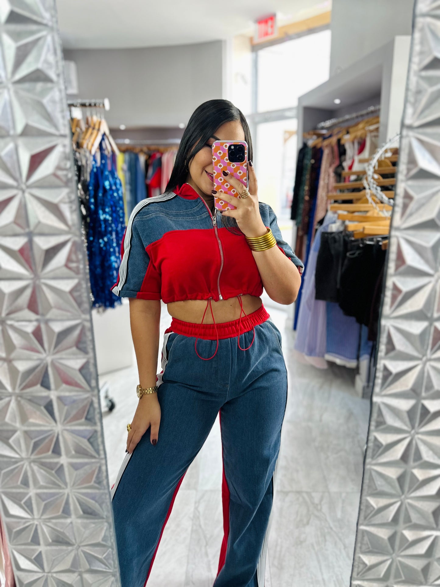 DENIM RED SET