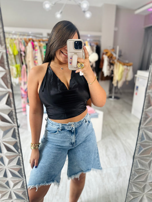 BERMUDA ASIMETRIC DENIM SHORT