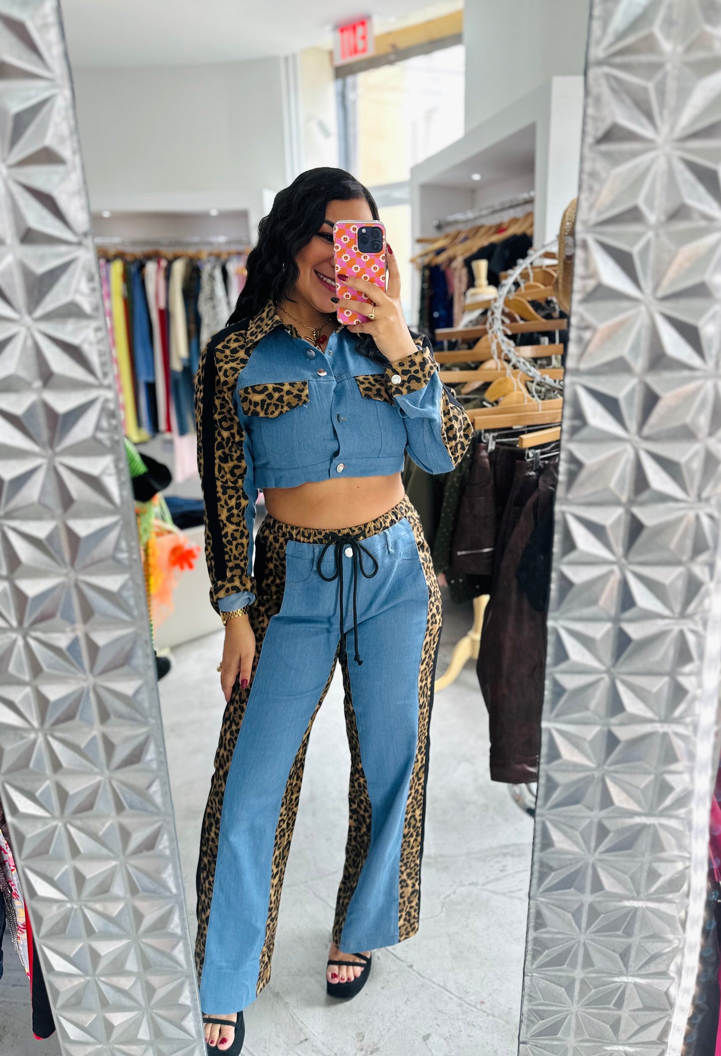 LEOPAD DENIM PANT