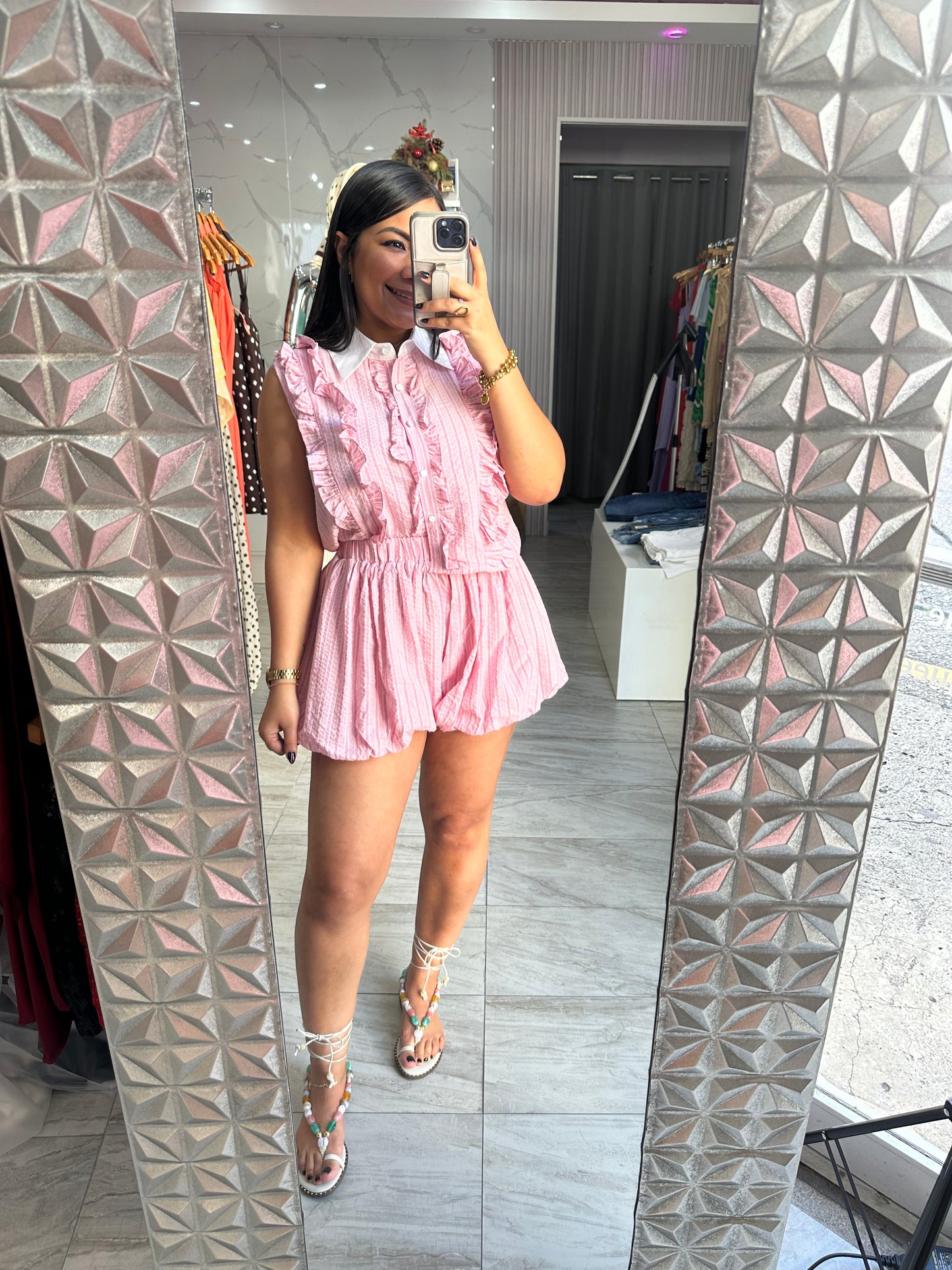 PINK BUBBLE SHORT SET