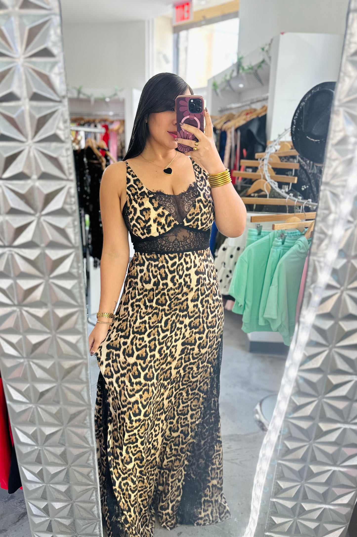 LACE LEOPARD DRESS