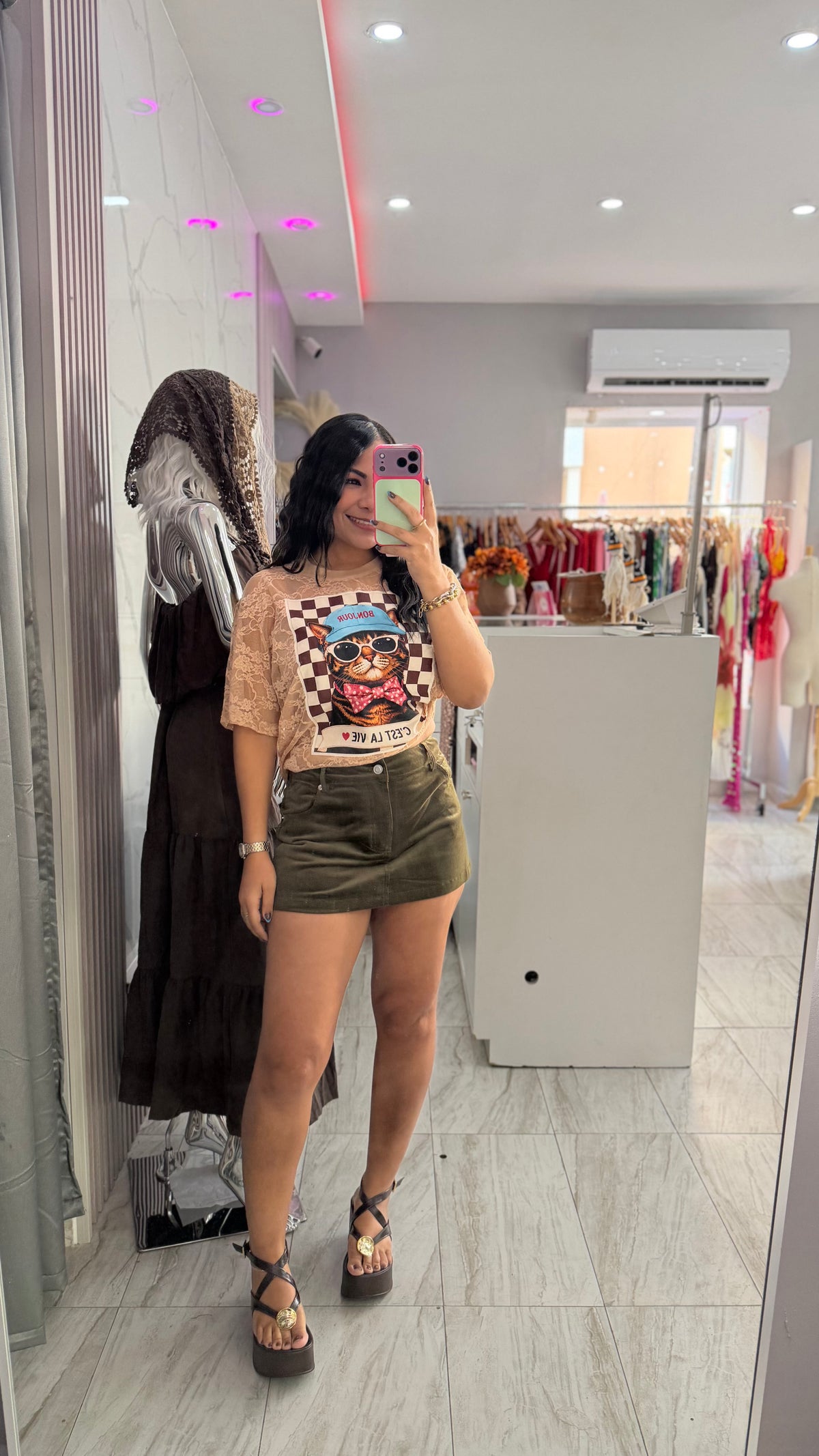 OLIVE TERCIO-PELO SKORT
