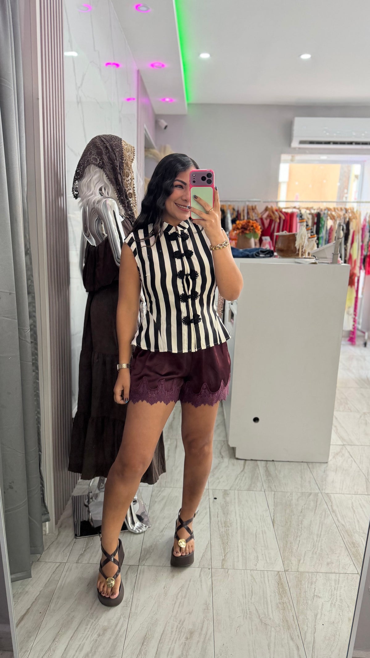 STRIPED BLACK AND WHITE NAPOLEON TOP