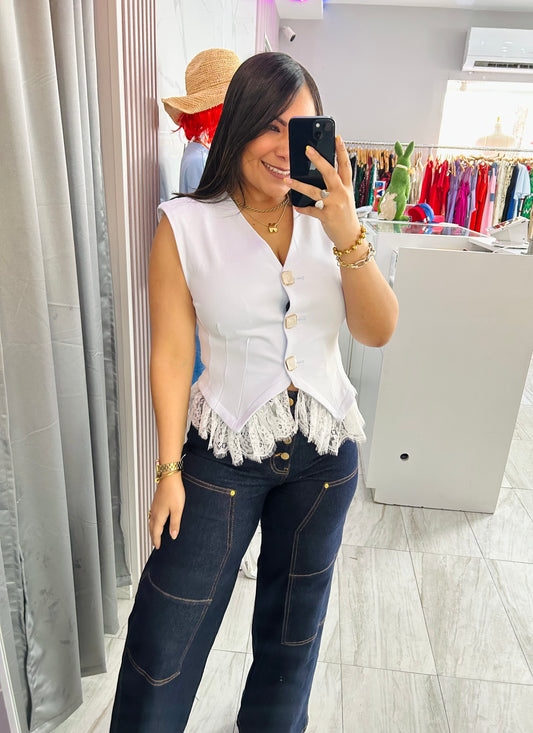 PASTEL VEST TOP WHITE