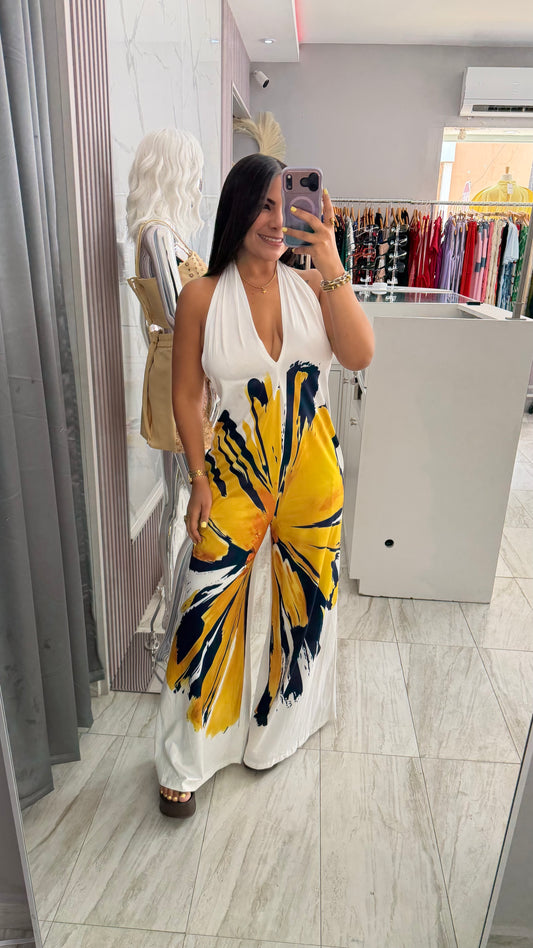 YELLOW FLOWER JUMPSUIT