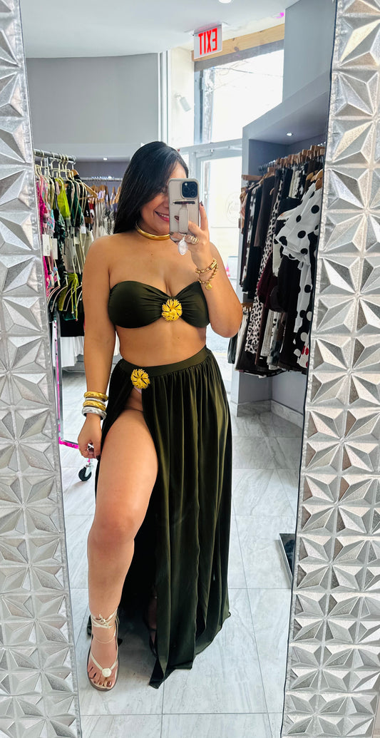 OLIVE SKIRT SET