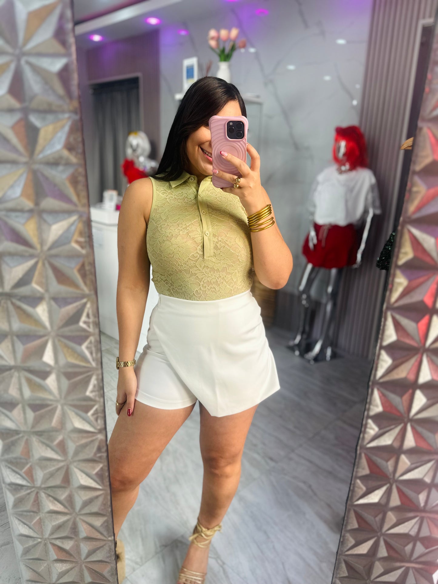 OLIVE LACE BODYSUIT