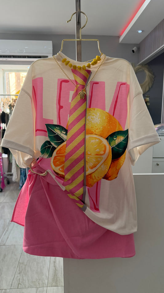 COLBATA LEMON WHITE SHIRT (TOP SOLAMENTE)