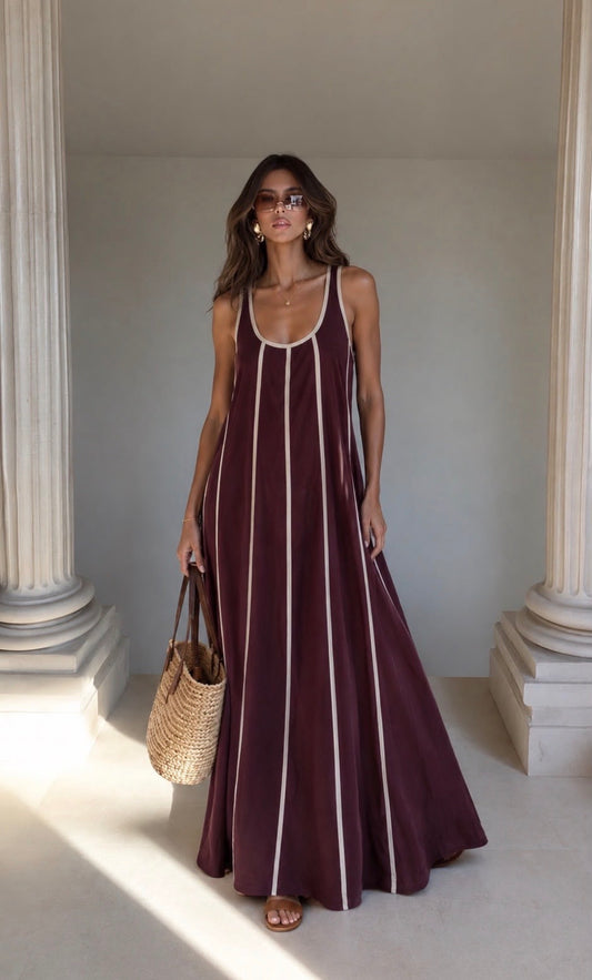 SOFIA BURGUNDY MAXI DRESS