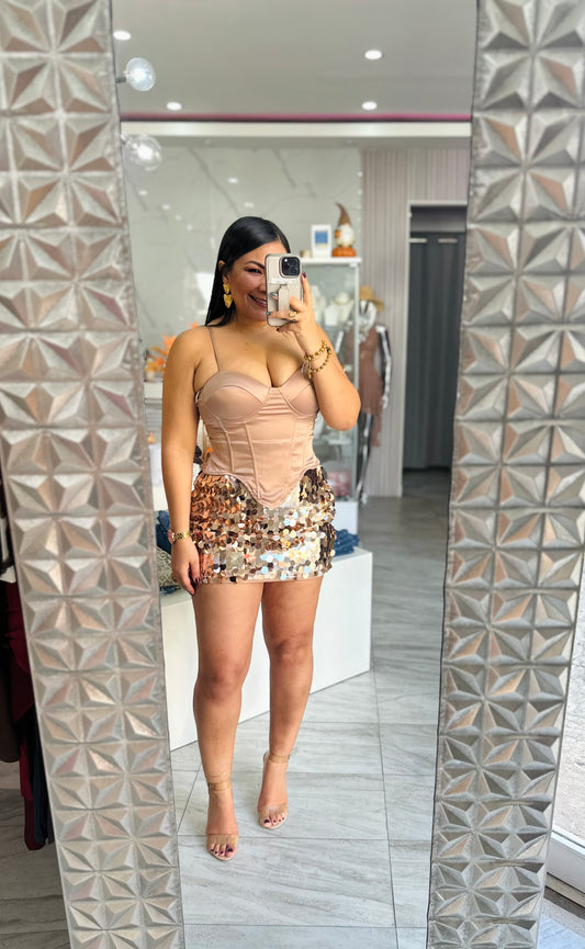 CORSET SEQUIN DRESS