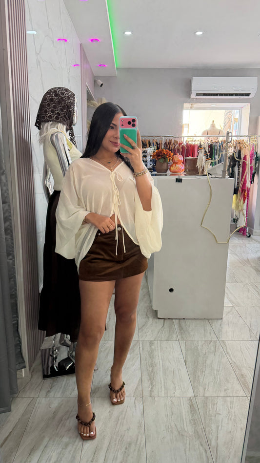 BROWN CORDUROY SKORT