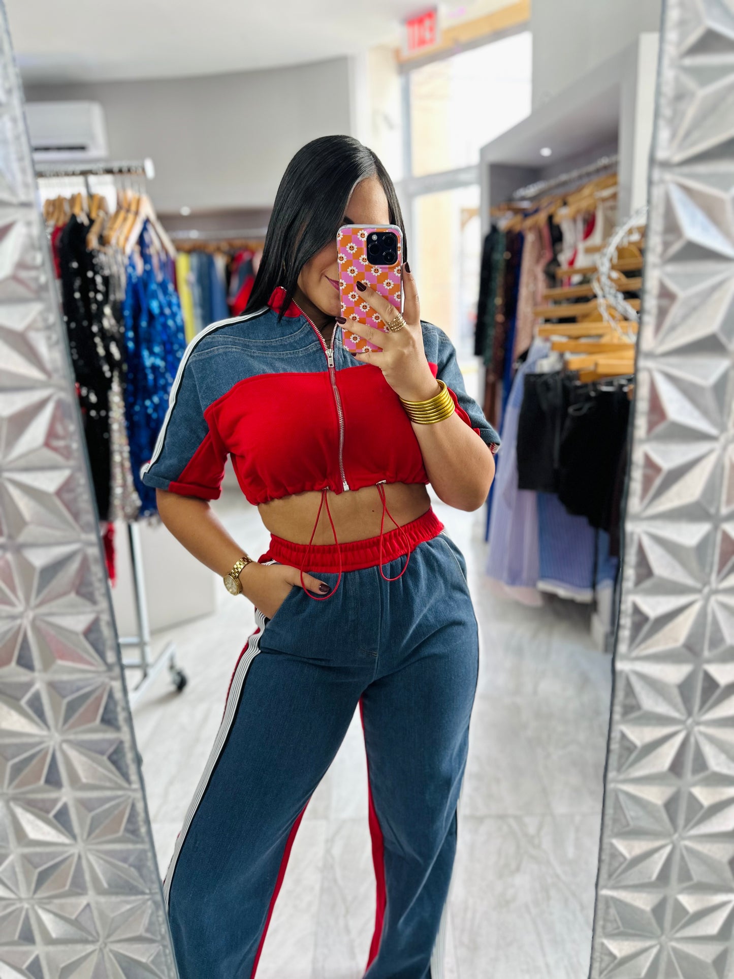 DENIM RED SET