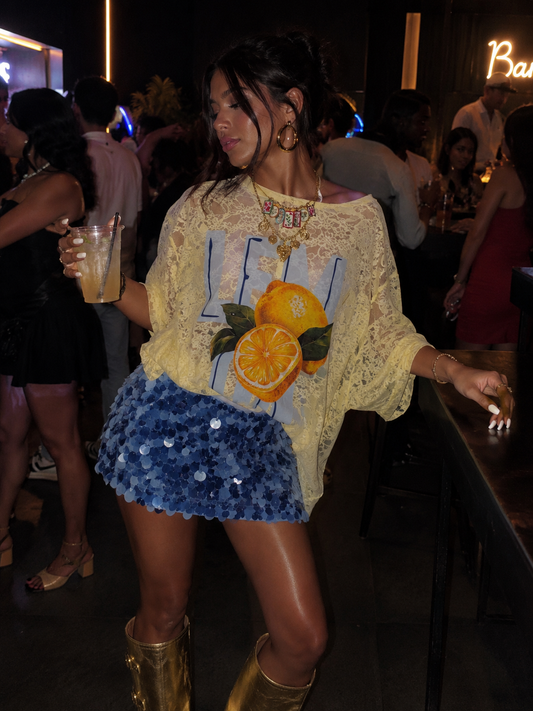 SEQUIN BABYBLUE SKIRT (FALDA)
