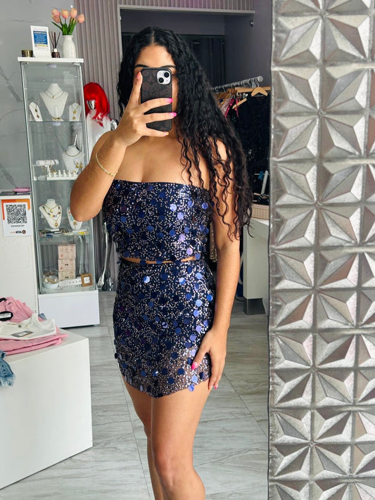 NAVY SEQUIN SET