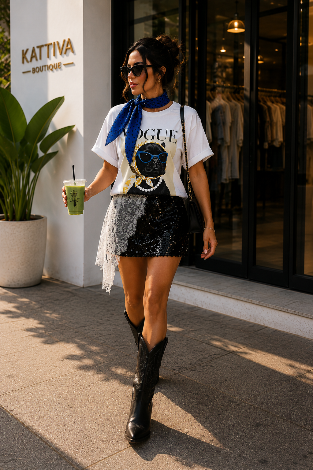BLACK SEQUIN SKIRT