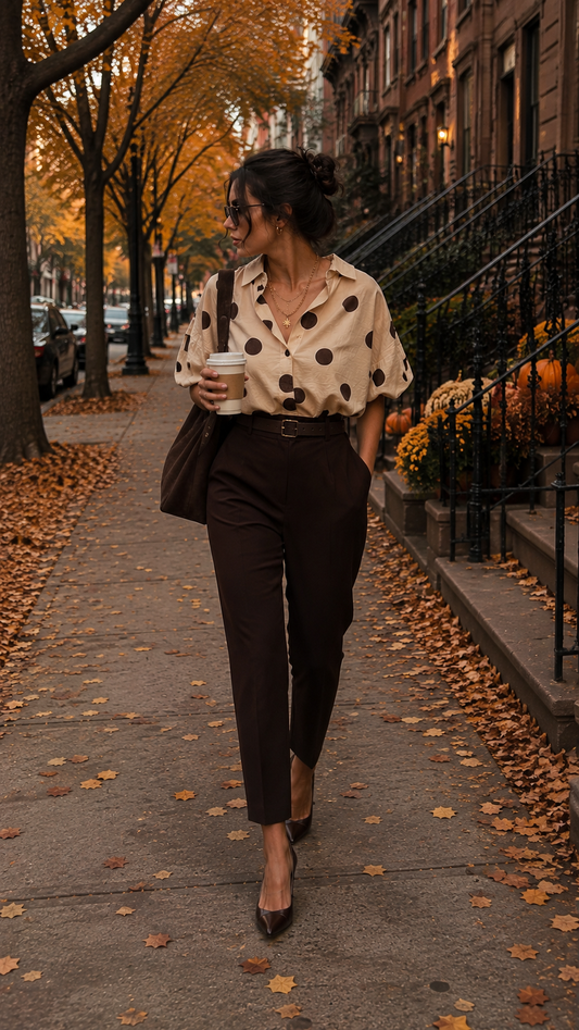 BROWN PENCIL PANTS