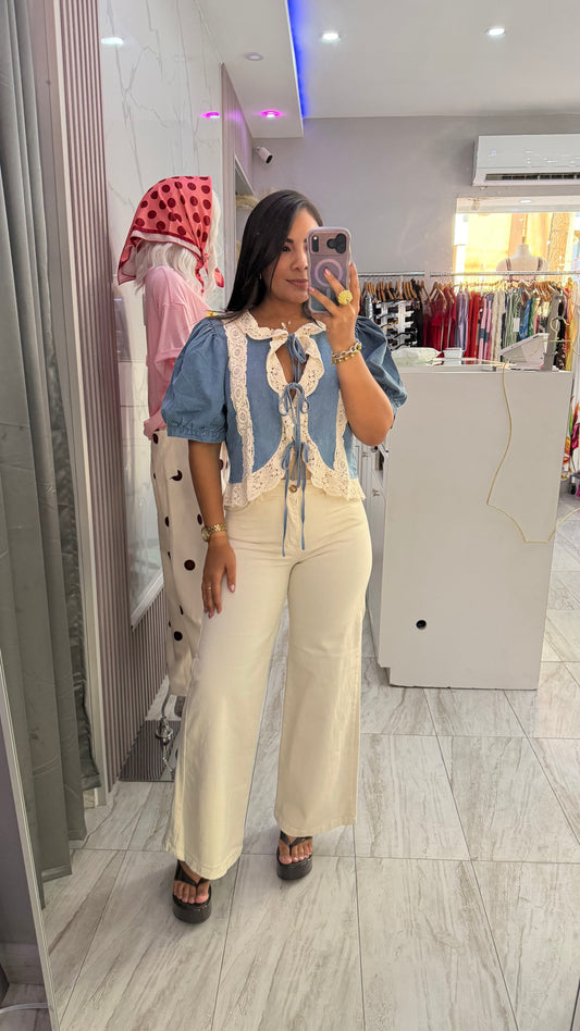 FLORENCIA DENIM TOP