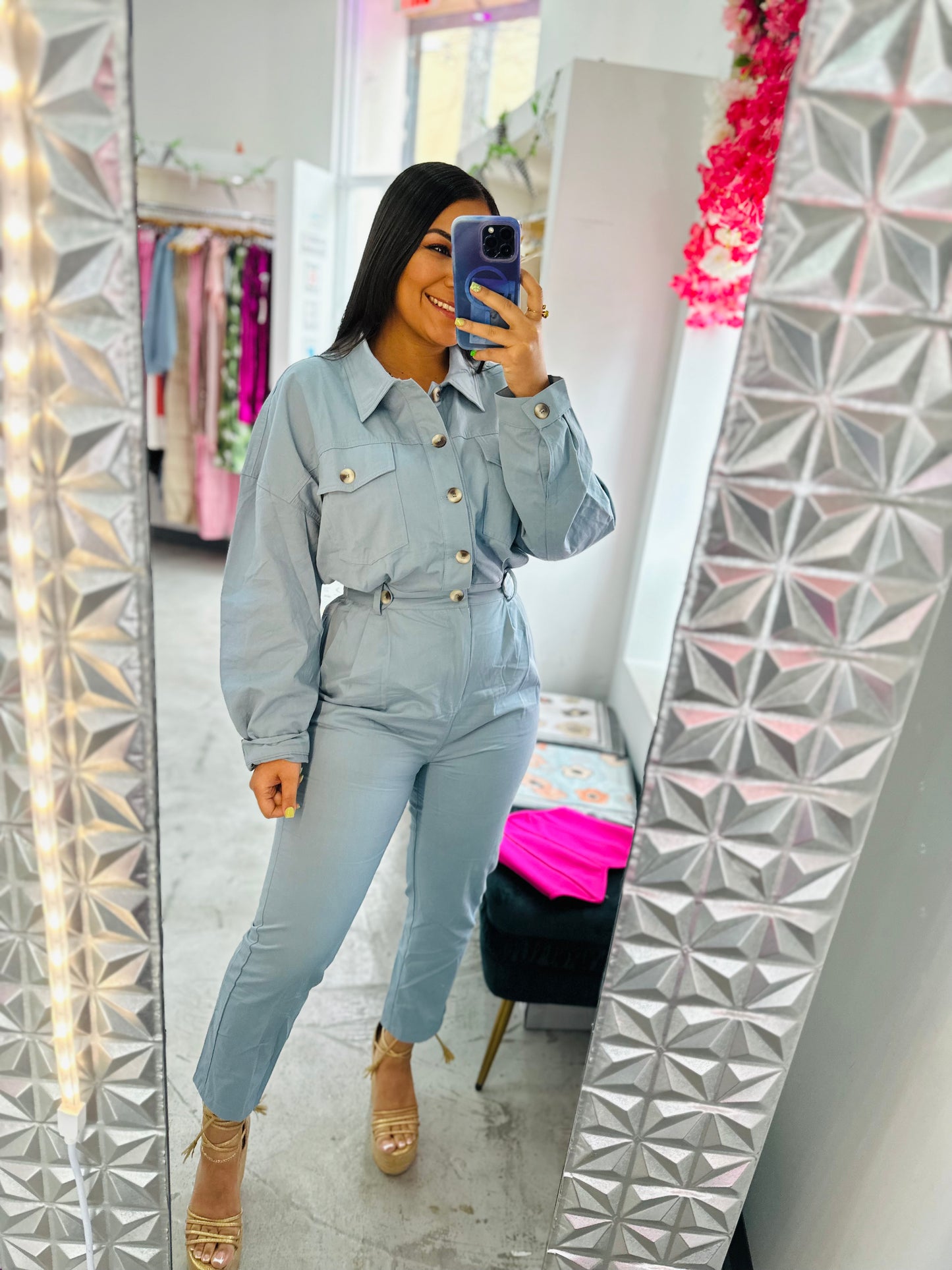 DUSTY BLUE JUMPSUIT