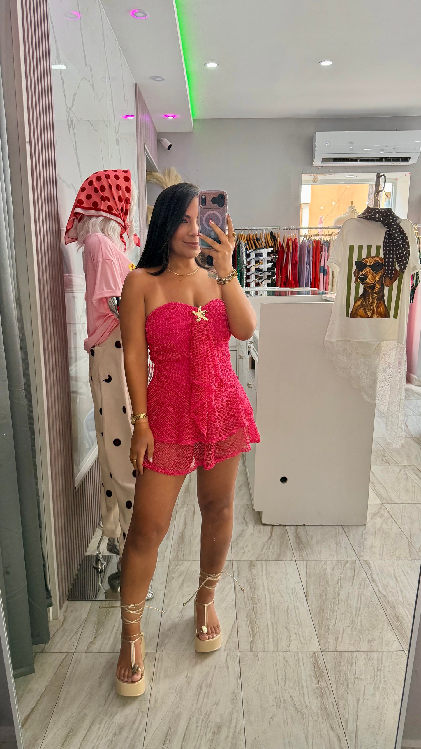 MICHELLE FUSCIA DRESS (TIENE PANTALON)