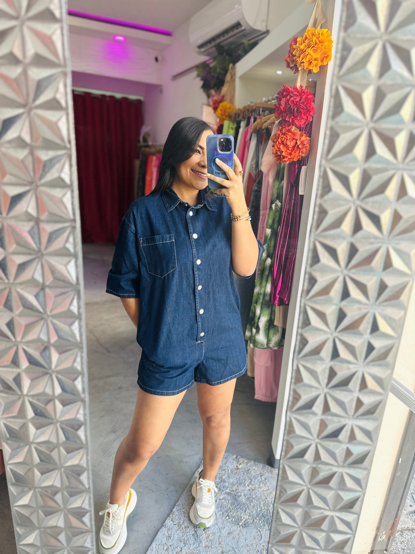 Short Denim Romper