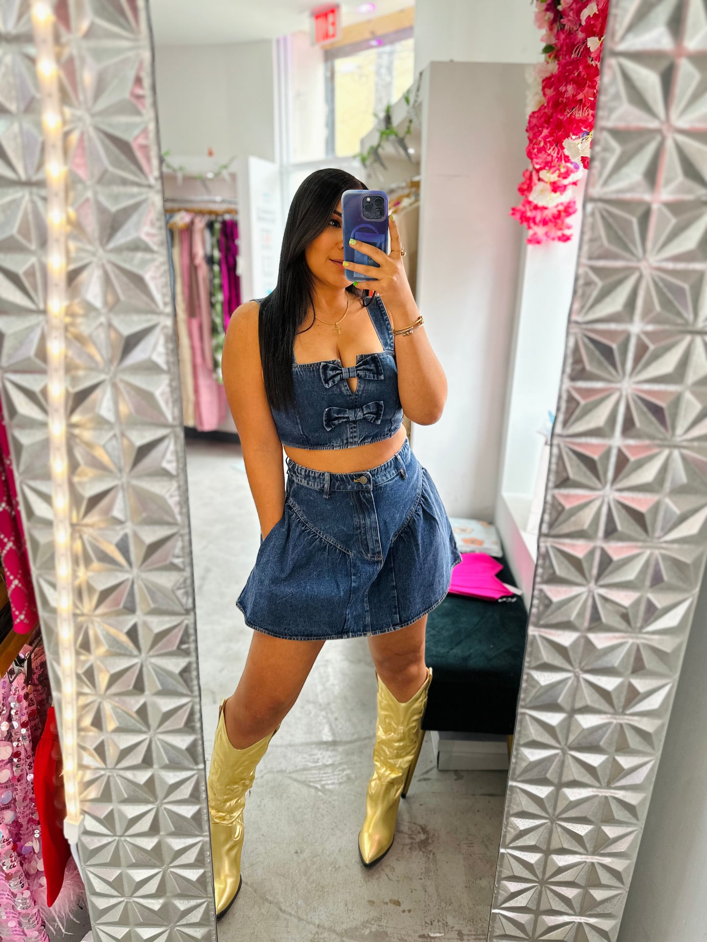 DENIM SKIRT SET